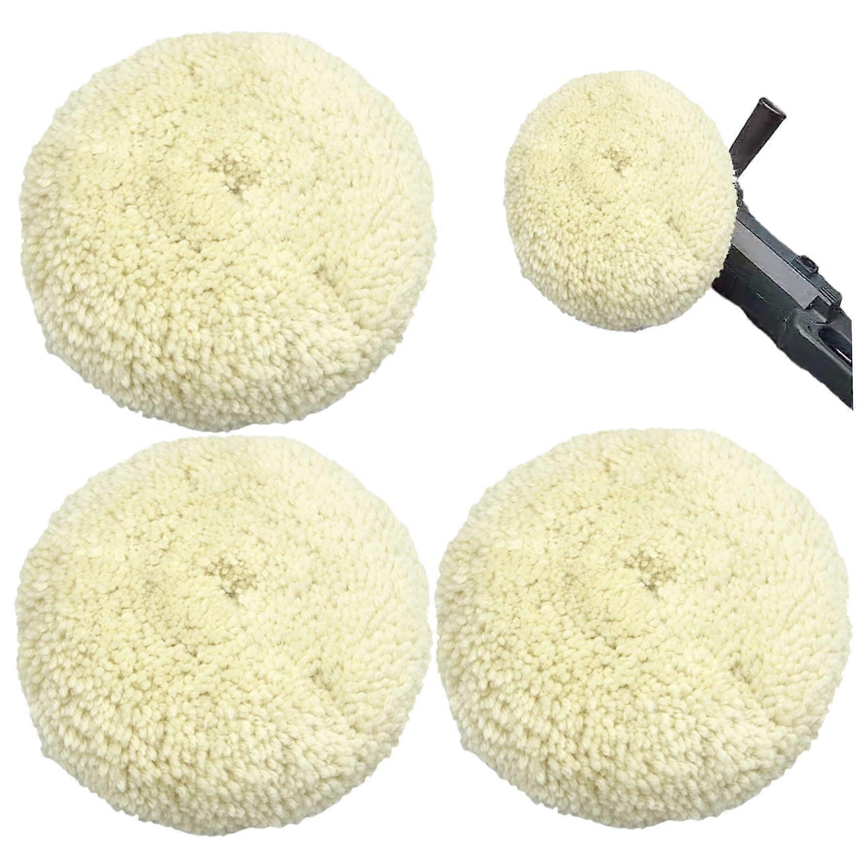 3 x Polishing Pad, 7 Inch Wool Pads for Car, Boat, Truck and Motorcycle Polishing, Cutting and Compounding, Hook Loop Back for Easy Attachment