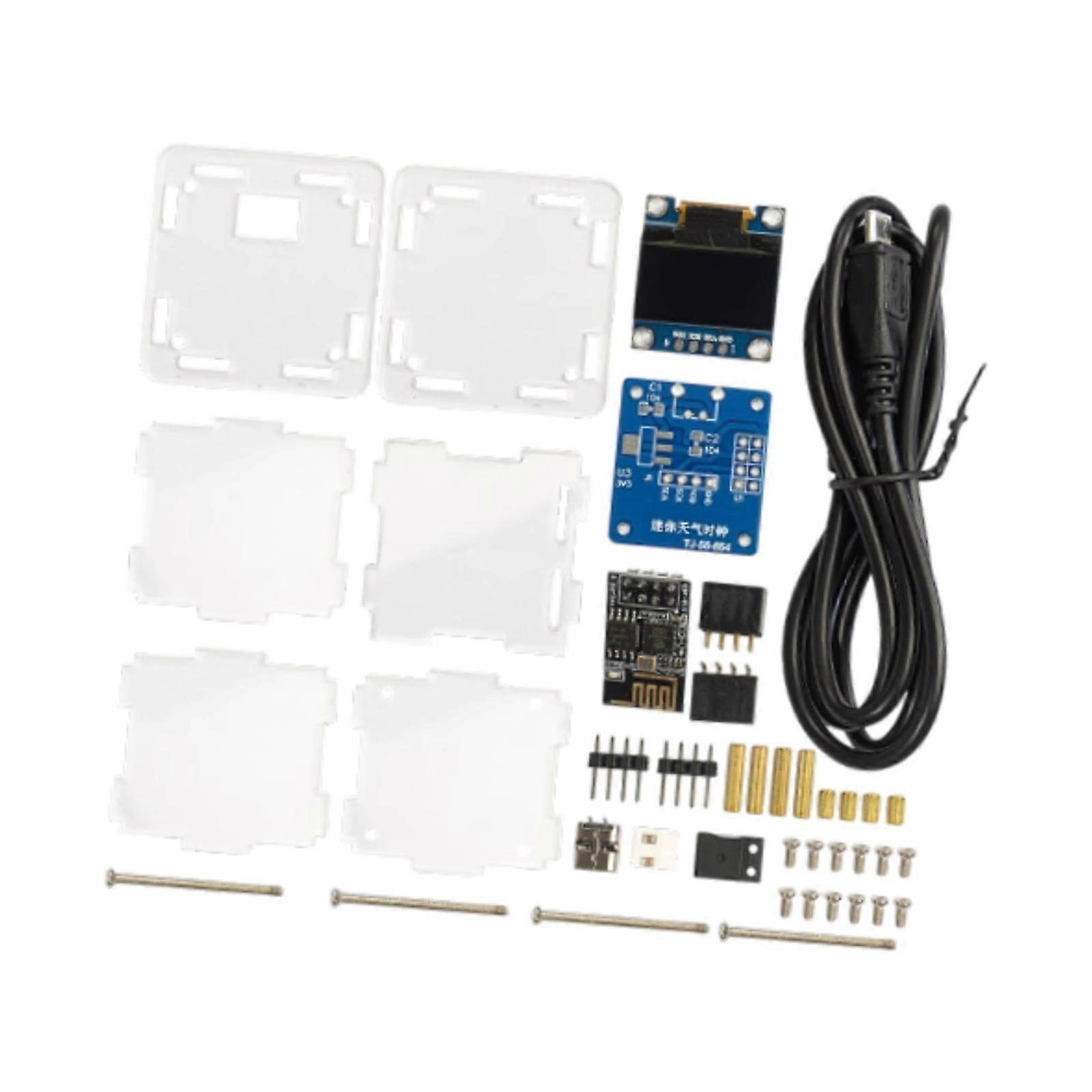 DIY Digital Clock Kit Soldered Assembly Electronic Desktop Ornament Alarm Weather Clock For Home Use
