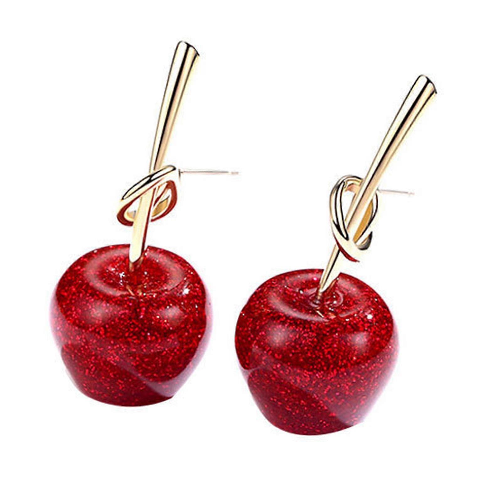 スタイリッシュなリンゴスタッズイヤリングモダンな合金フルーツデザイン、快適な着用感、フック、日常のカジュアルな服装