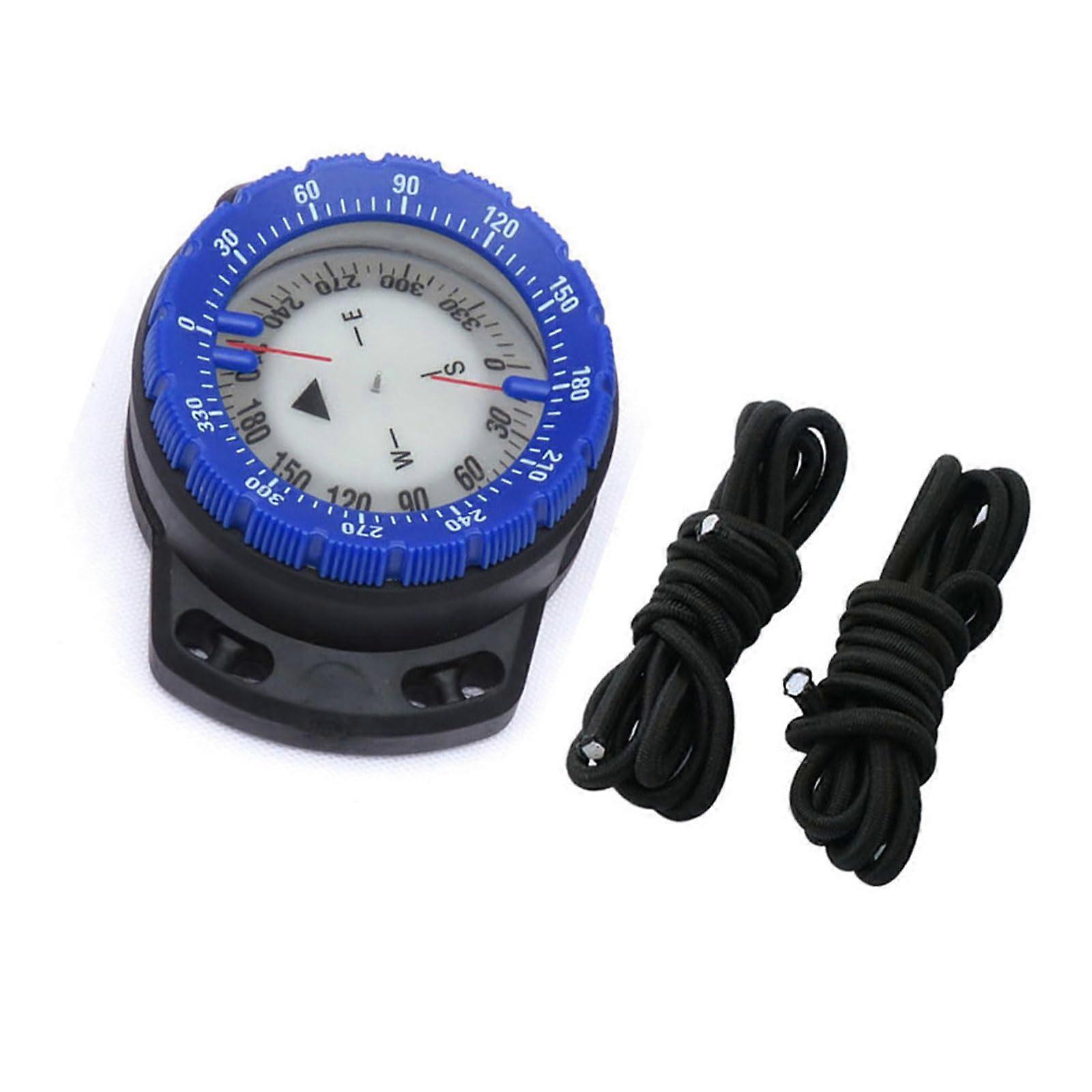 Diving Compass Waterproof Luminous Handheld Underwater Navigation for Scuba and Snorkeling Blue
