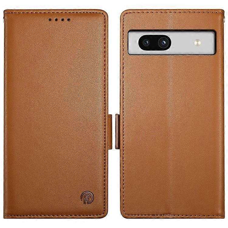 DF-010 Compatible For Google Pixel 7a Case Dual Magnetic Clasps PU Leather Flip Phone Cover