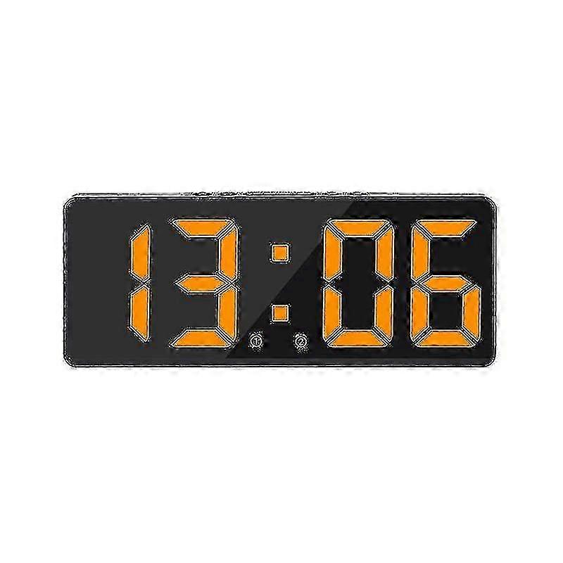 Horloge murale numérique intelligente avec contrôle par application, heure/date/alarme, luminosité réglable - Jaune