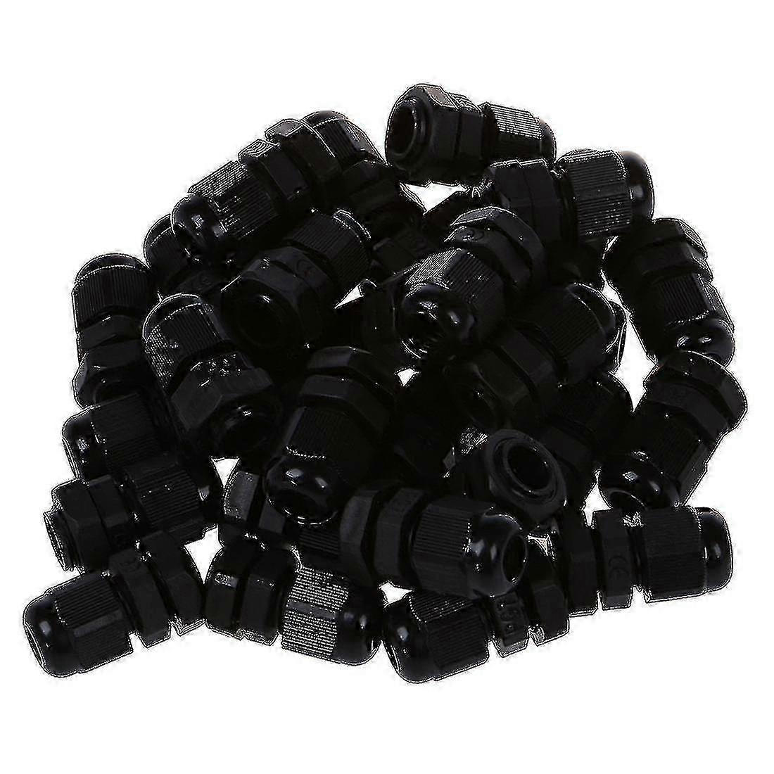 30 قطعة PG7 كابل مقاوم للماء غدة سوداء لكابلات 4-7 مم