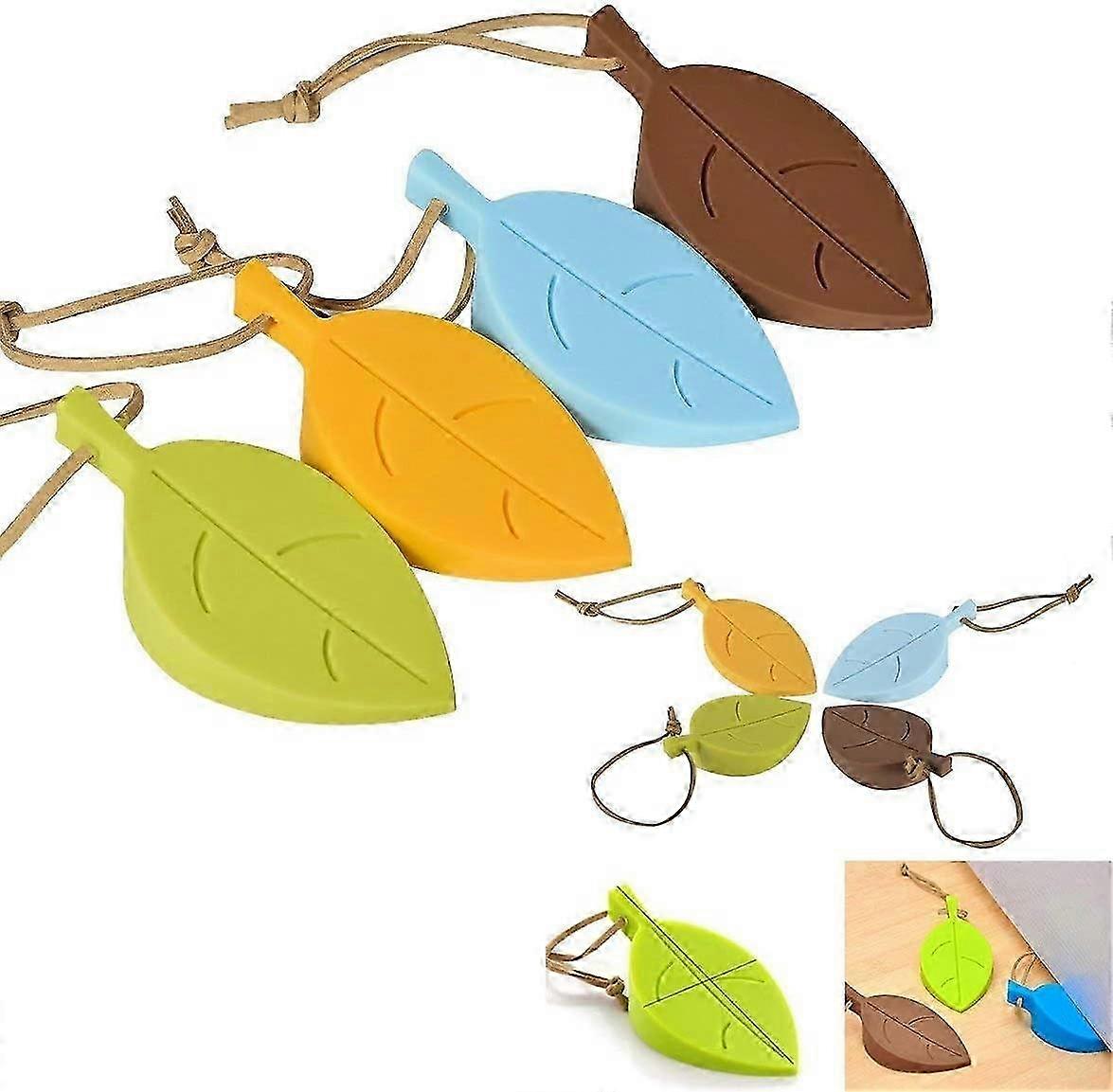 4パックシリコンドアウェッジ、ホームオフィスガーデン用の漫画スタイルのフレキシブルストッパー