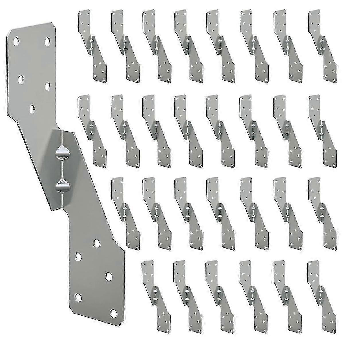 30Pcs H2.5A βαρέων καθηκόντων δεμένοι τυφώνες για δοκάρια/δοκάρια στεγών, γαλβανισμένοι εν θερμώ συνδετήρες ιμάντων καταιγίδας χάλυβα