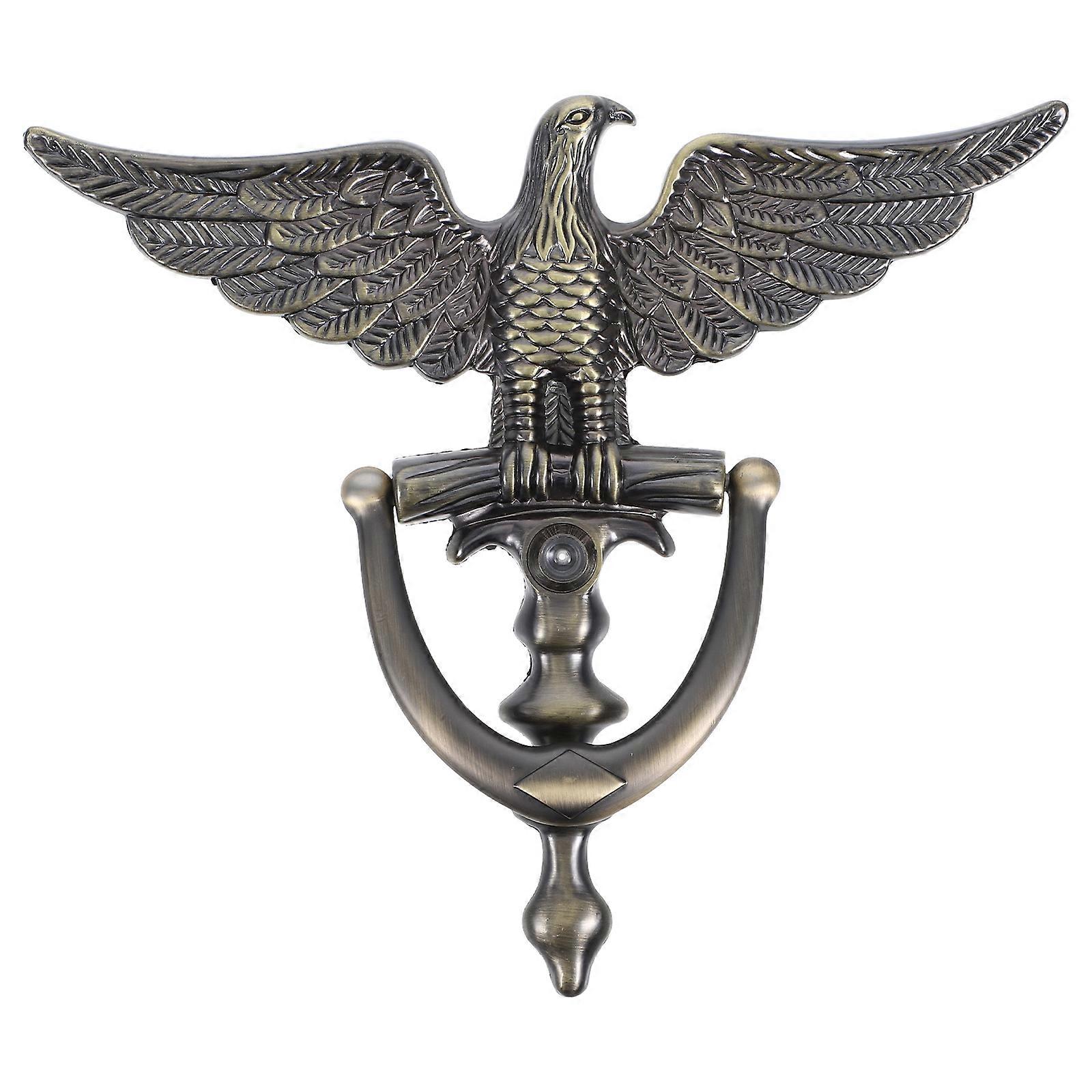 Eagle Head Door Knocker European Style with Peephole Security Knocker