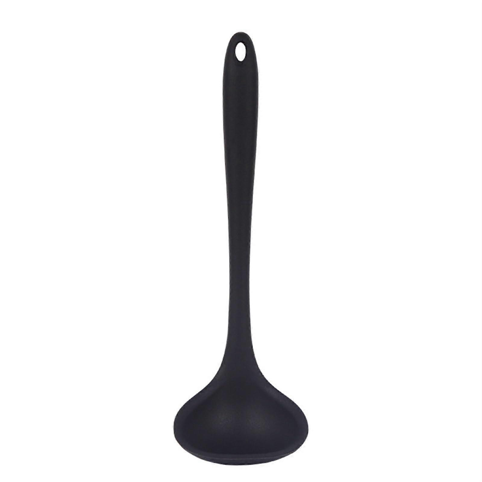 Long-Handle Ladle, Congee Spoon, Non-Stick Pot Spoon, Tableware, Black Kitchen Utensils