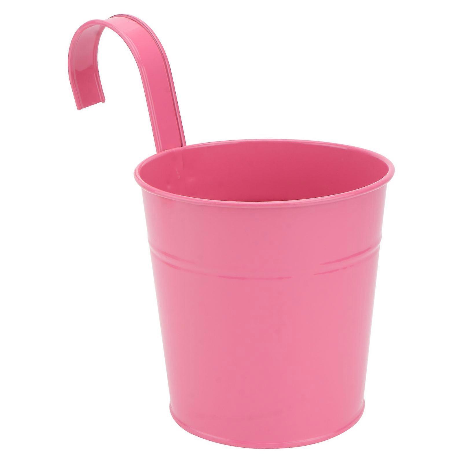Iron Flower Pot Holder Metal Bucket Wall Decor Balcony Garden Planters 1Pack