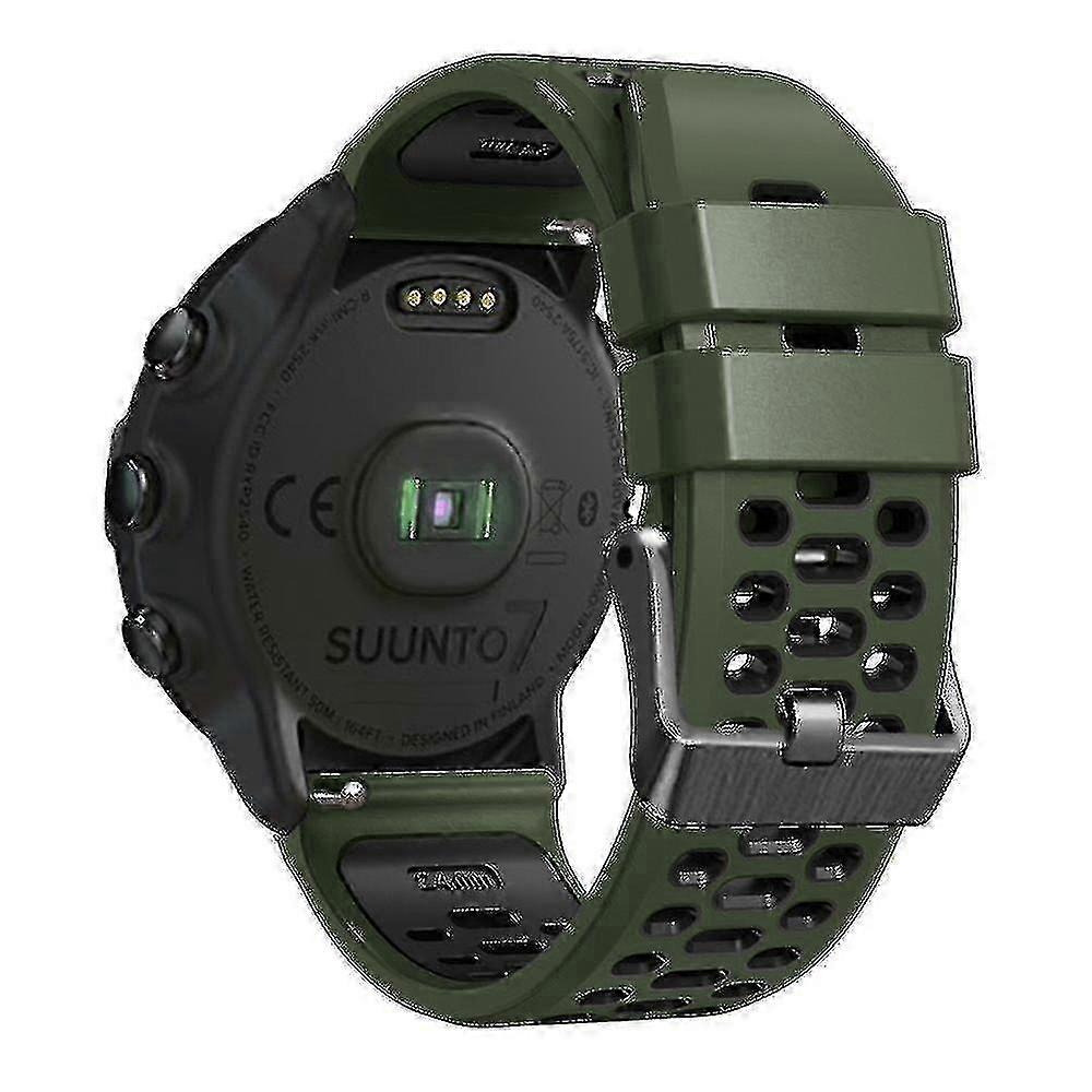 2025 For Suunto 7 / 9 / 9 Baro Dual-color Silicone Watch Band 24mm Multi-hole Design Quick Release Wristb