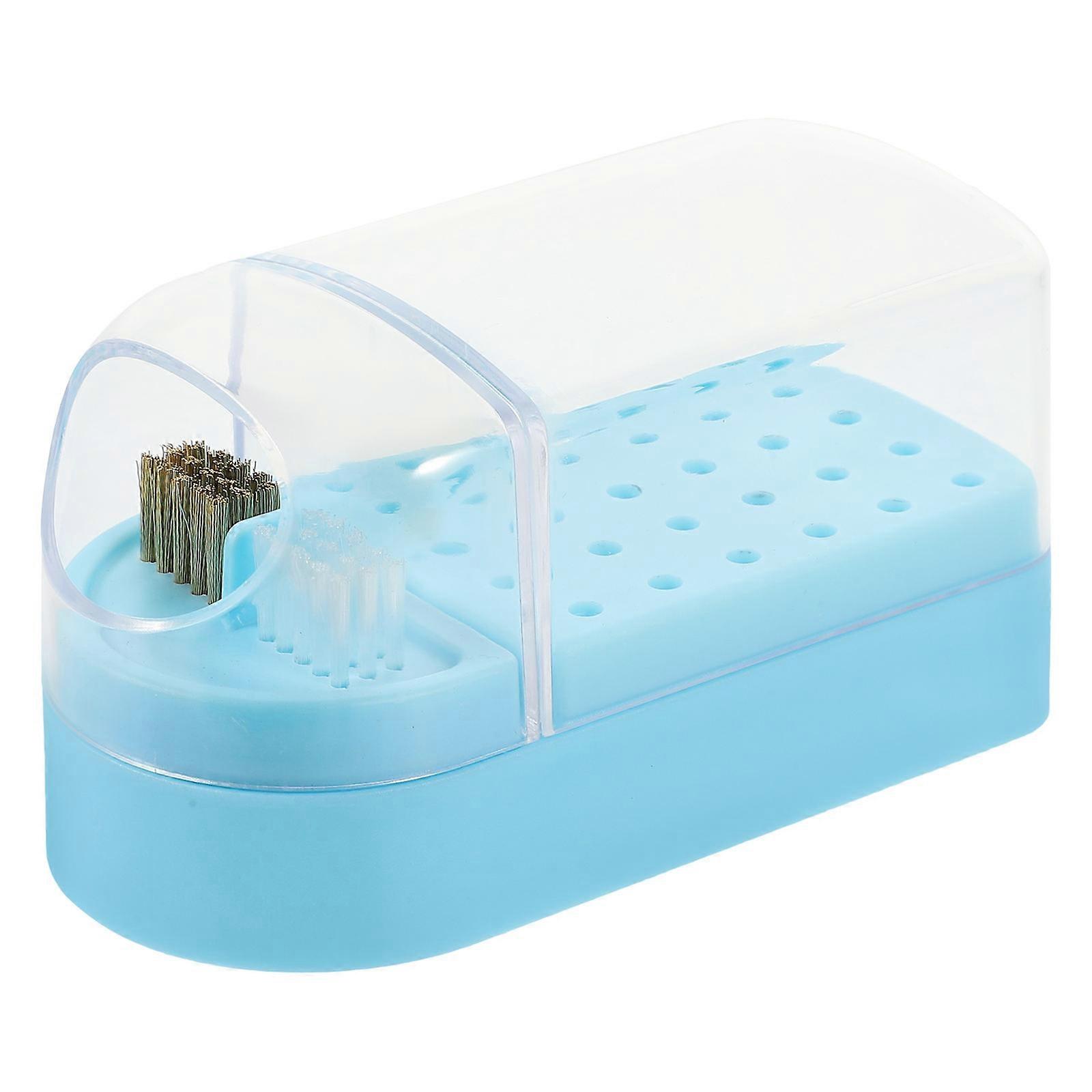 Nagelbohrer Organizer Aufbewahrungsbox Transparente Display-Box für Nagelstudio 12x6cm rechteckige Form Schleifkopf Organizer 1Pack