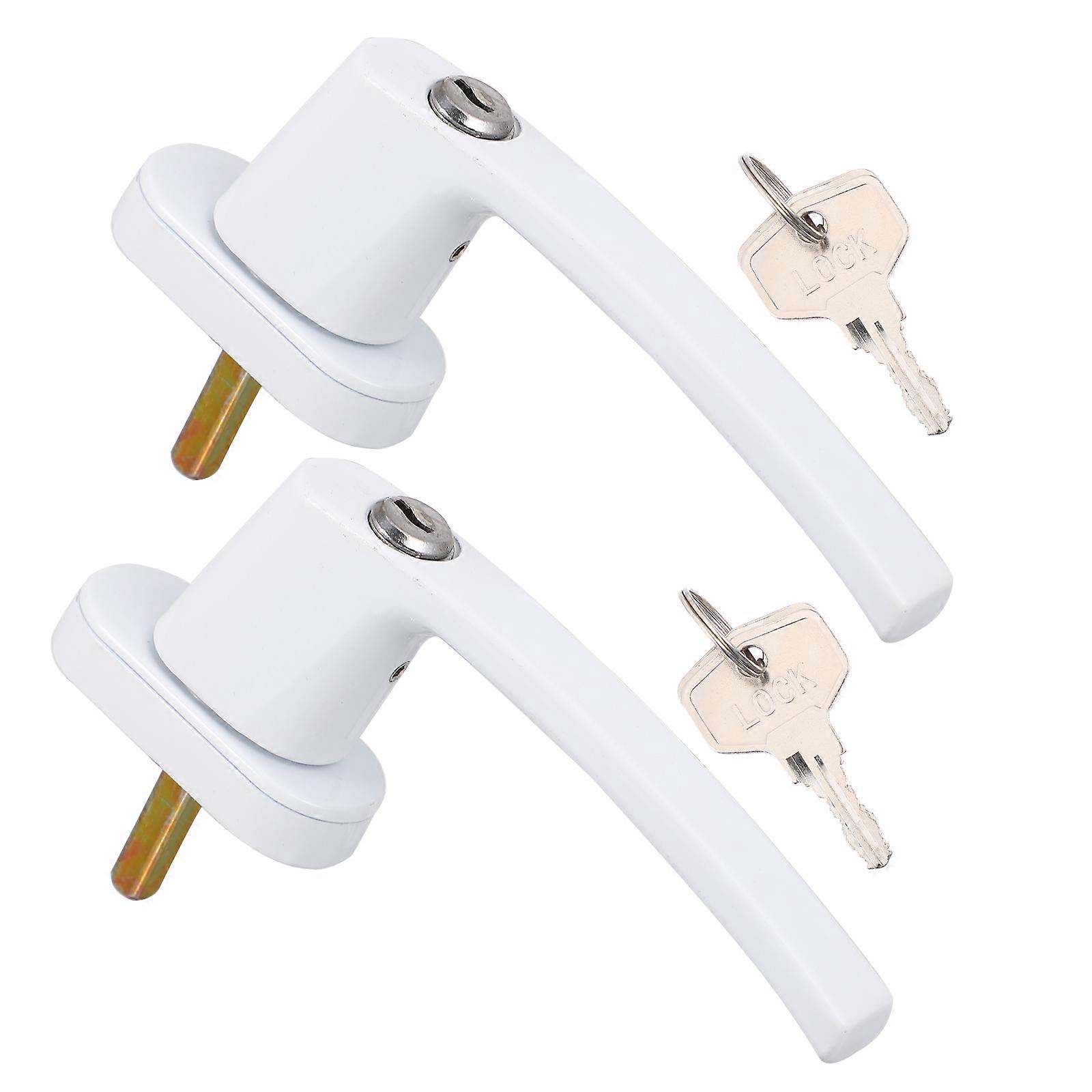 Aluminum Alloy Casement Window Handle for Home Use Durable Practical White Color 2 Sets