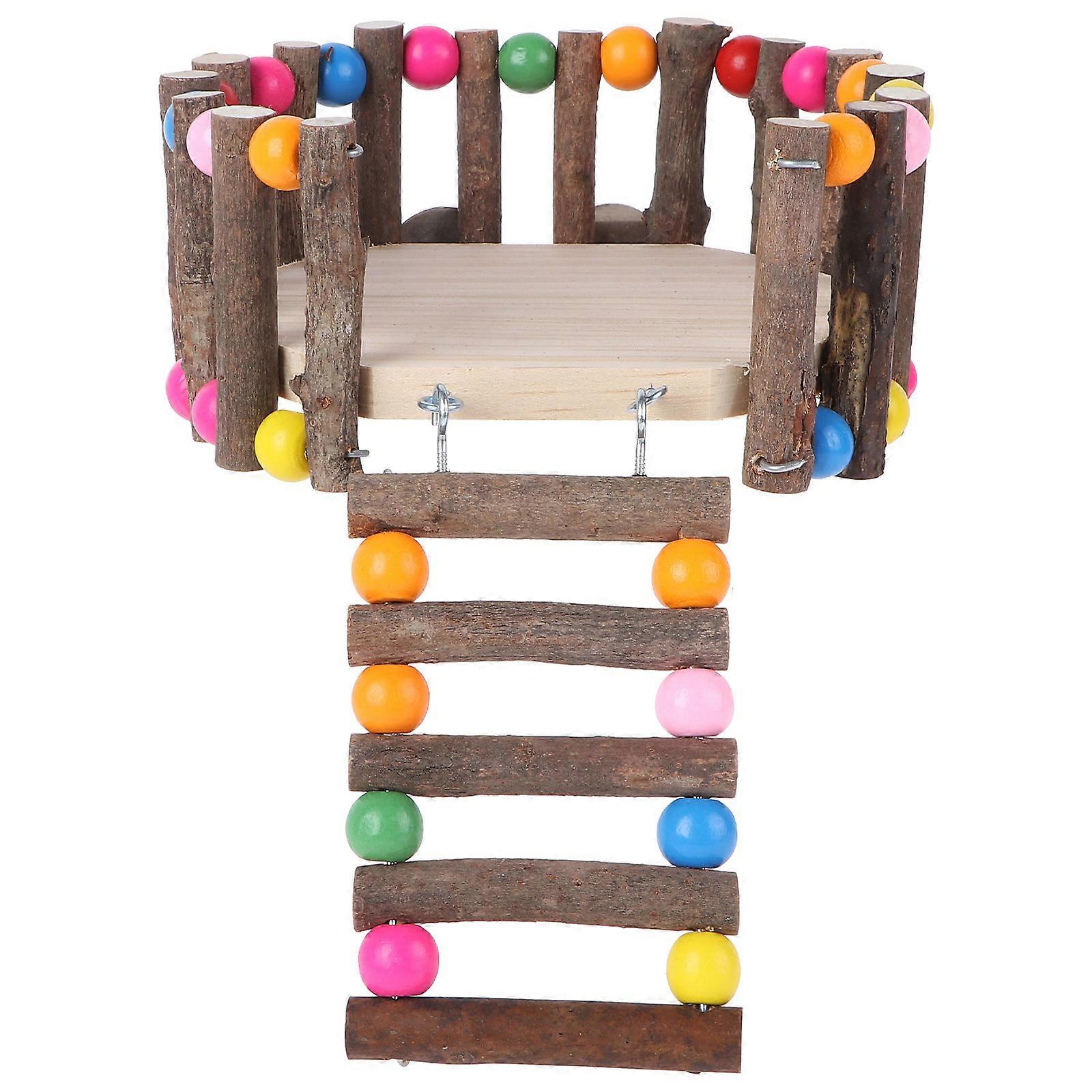 Animal Play Platform With Ladder Hamster Ladder Platform Jumping Practice Small Pets 1Set