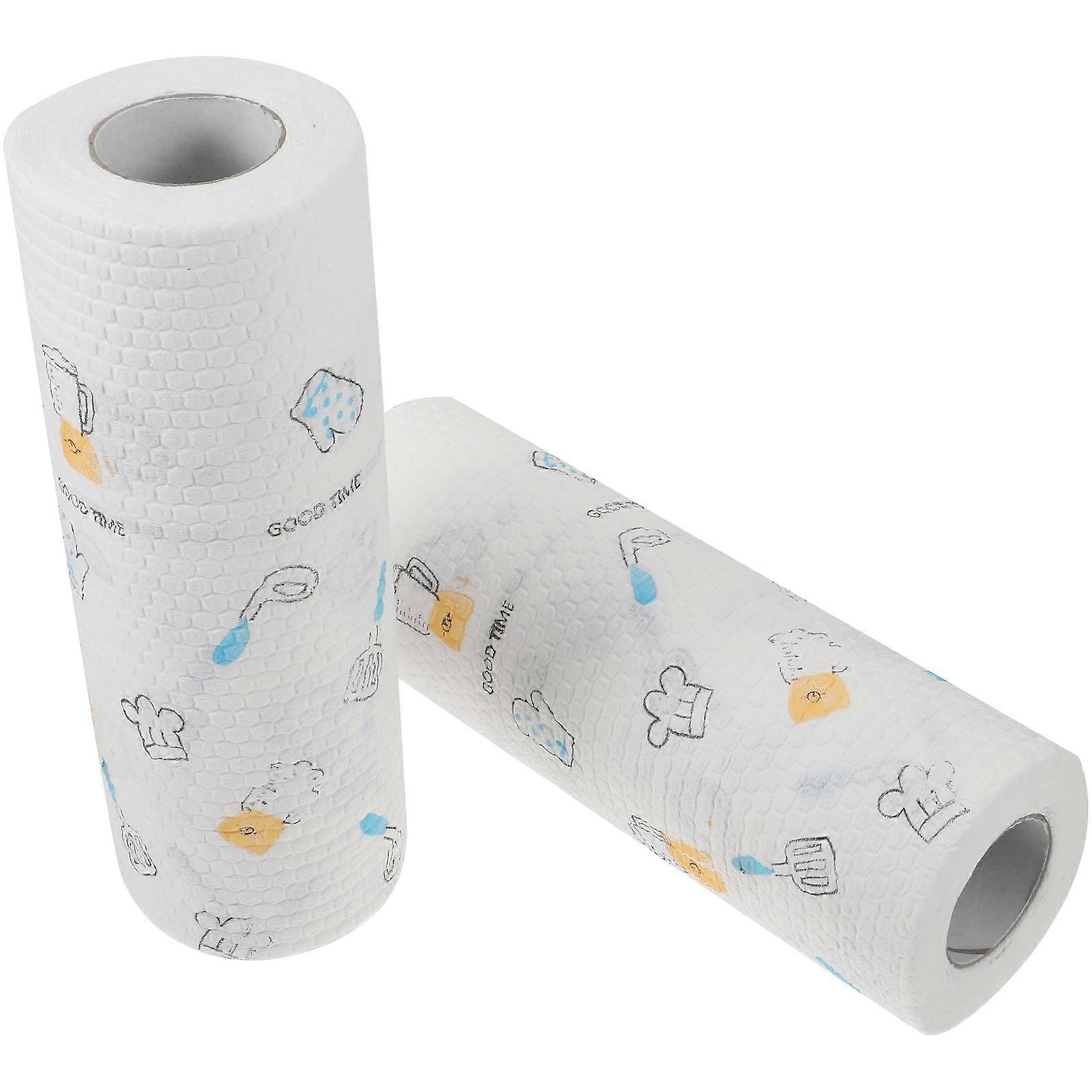 2 Rolls Cleaning Towels, Non Woven Kitchen Cloths for Washing & Quick Drying