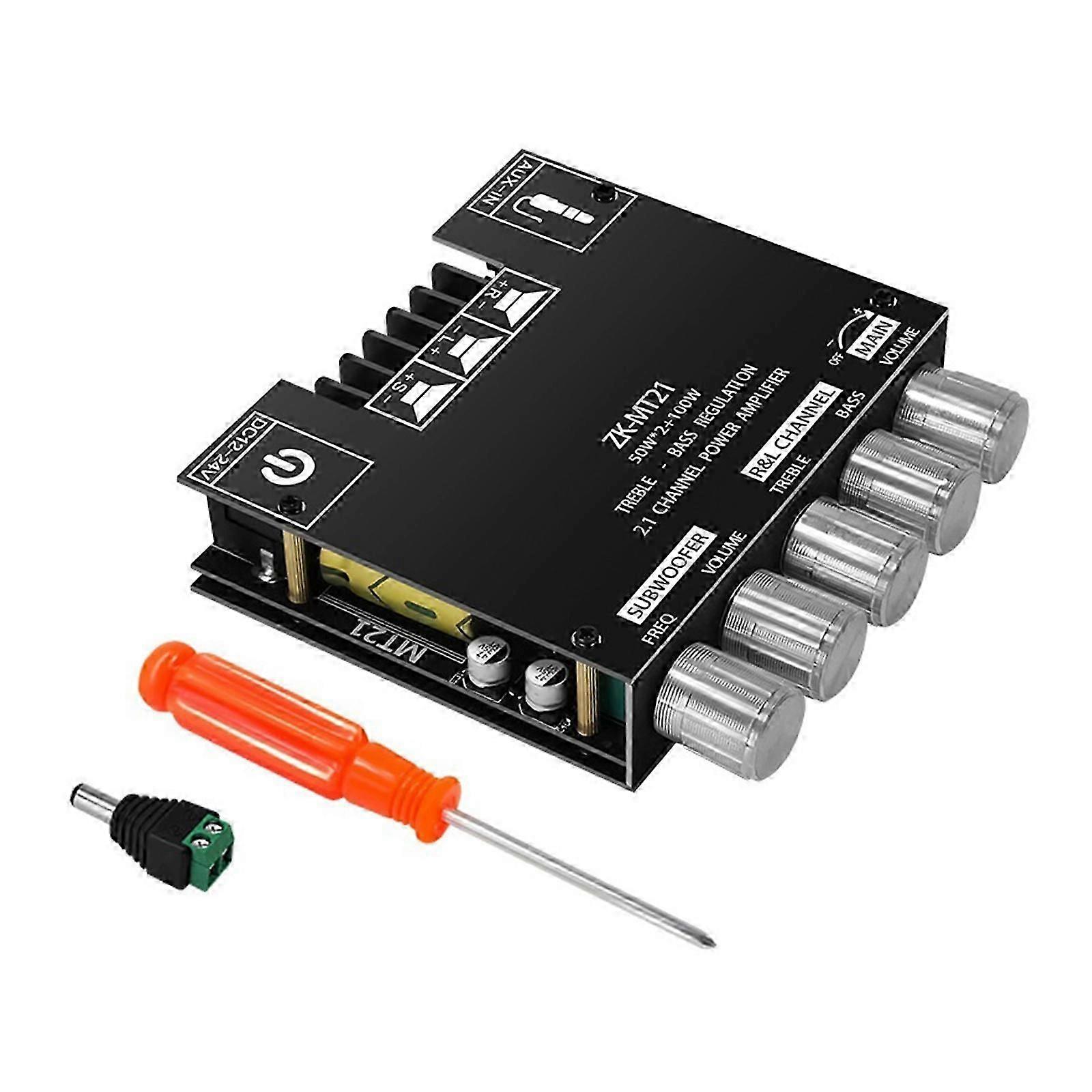 DIY ZK-MT21 2.1 Channel Digital Amplifier Module 50Wx2+100W Subwoofer for Passive Speakers and Home Sound