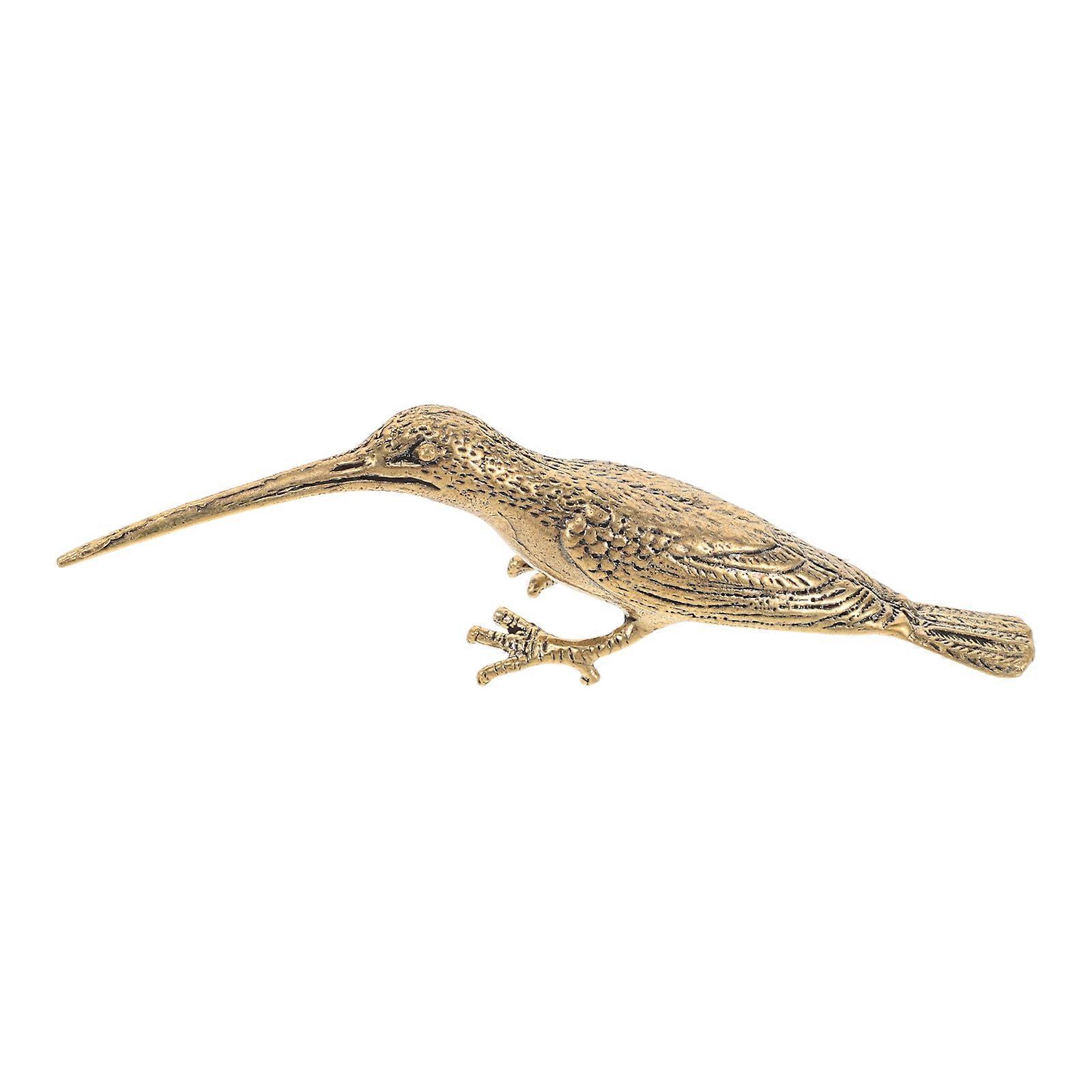 Copper Hummingbird Statue Brass Bird Figurine Mini Desktop Bird Statue Realistic Design for Home Decoration Feng Shui 1Pcs