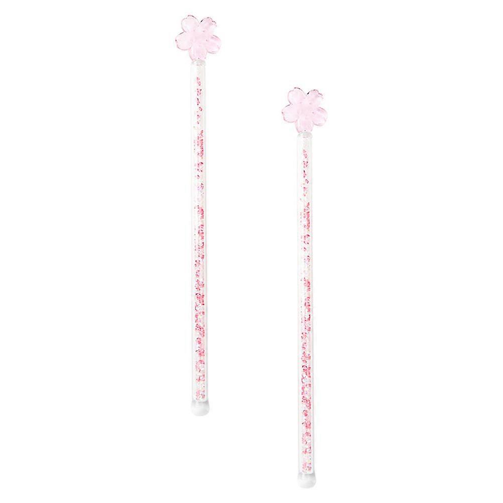 Glass Stirring Sticks with Flower Pattern Long Handle Drink Stirrer for Coffee, Cocktails, Juice, and Milk Tea Ideal for Home, Bar, and