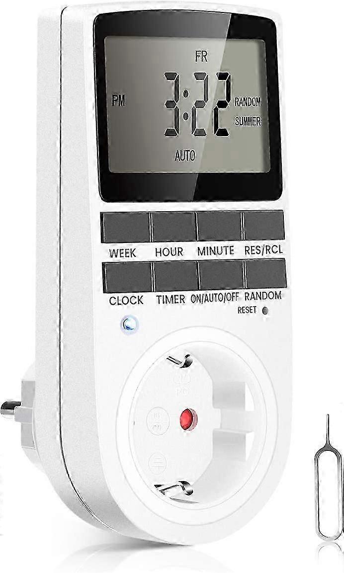 Digital timer 16A / 3680W Electrical outlet 16 configurable programs Random anti-theft 24H / 7D