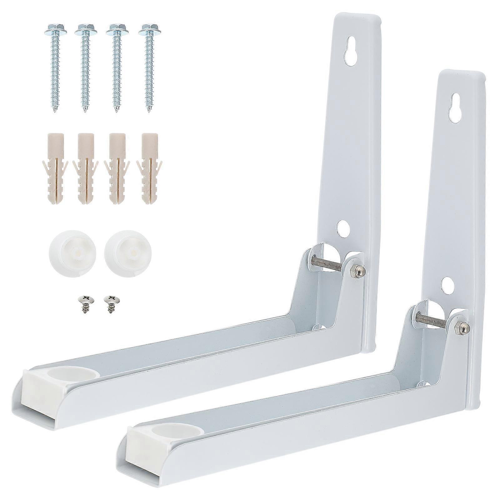 2pcs Microwave Oven Bracket Kitchen Retractable Storage Mounted Shelf