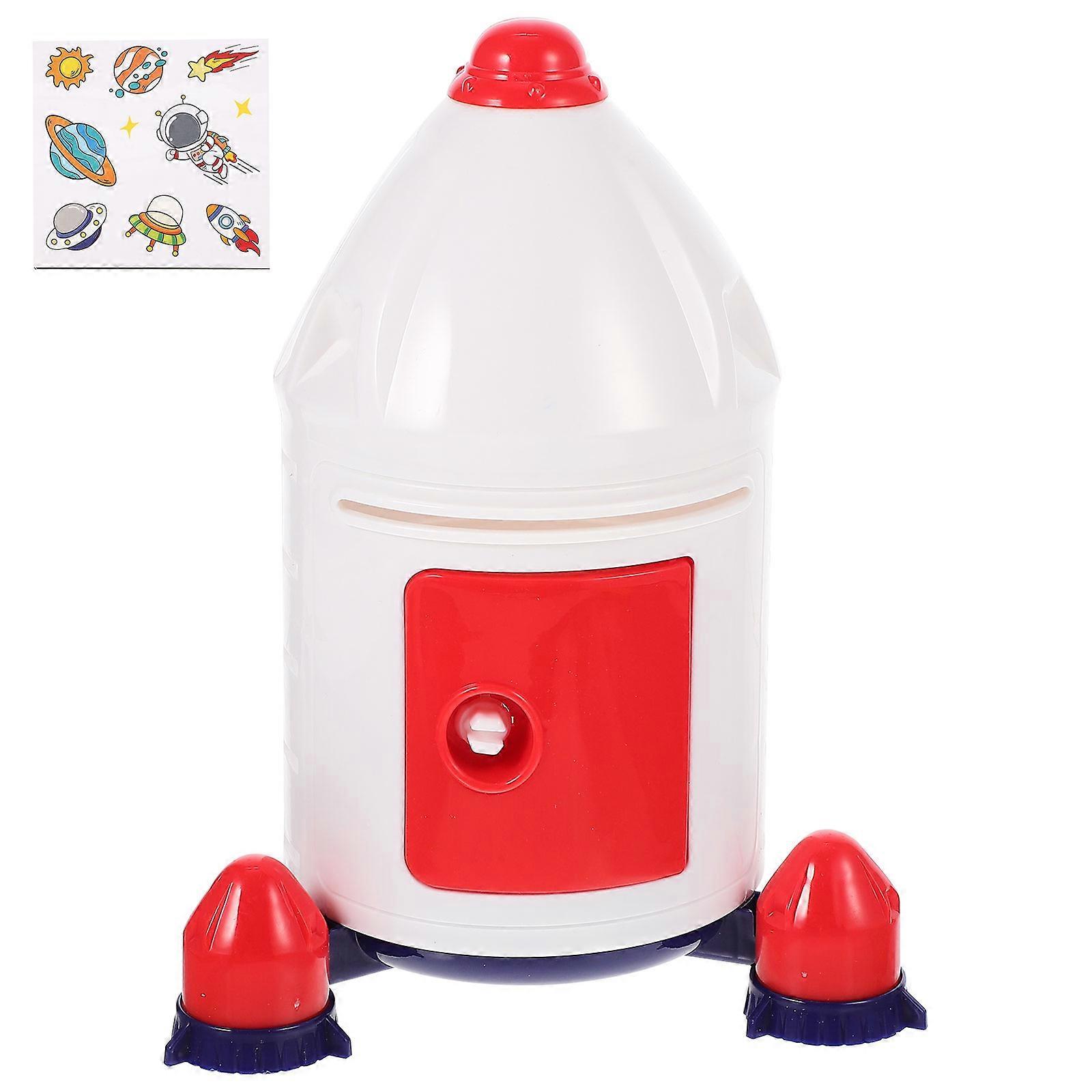Rocket Coin Bank Piggy Bank Cartoon Rocket Shaped Saving Money Box White 19.5X15X13.5CM For Kids Birthday present 1Pack