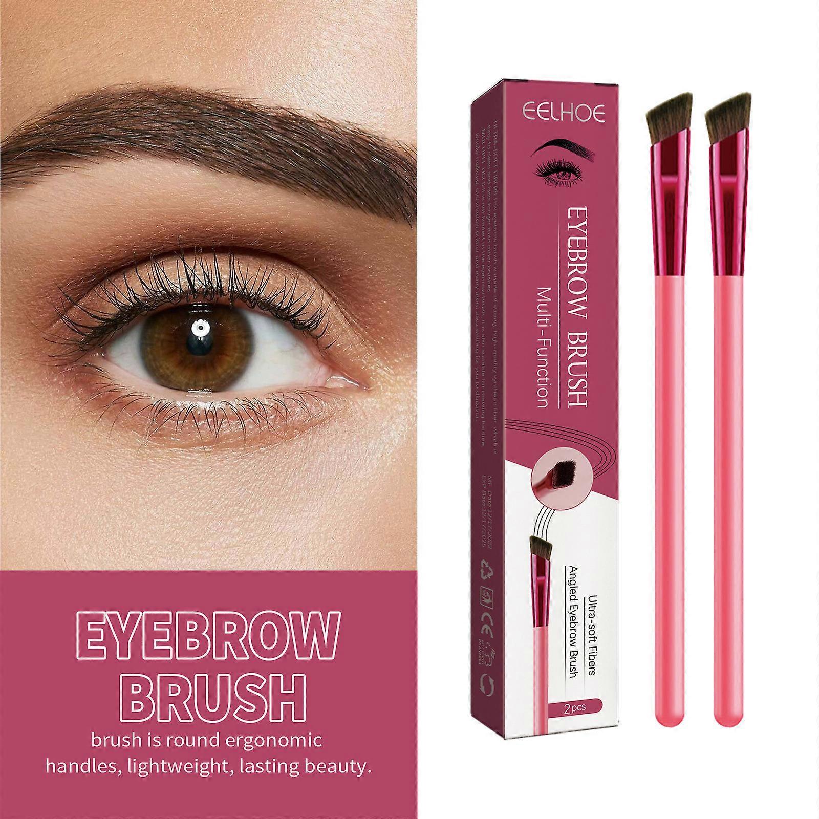 Multi-Functional Eyebrow Brush: Smooth, Long-Lasting, 3D & Natural, Waterproof, Sweatproof, Smudge-Proof, Ultra-Fine, 2pcs/Box.