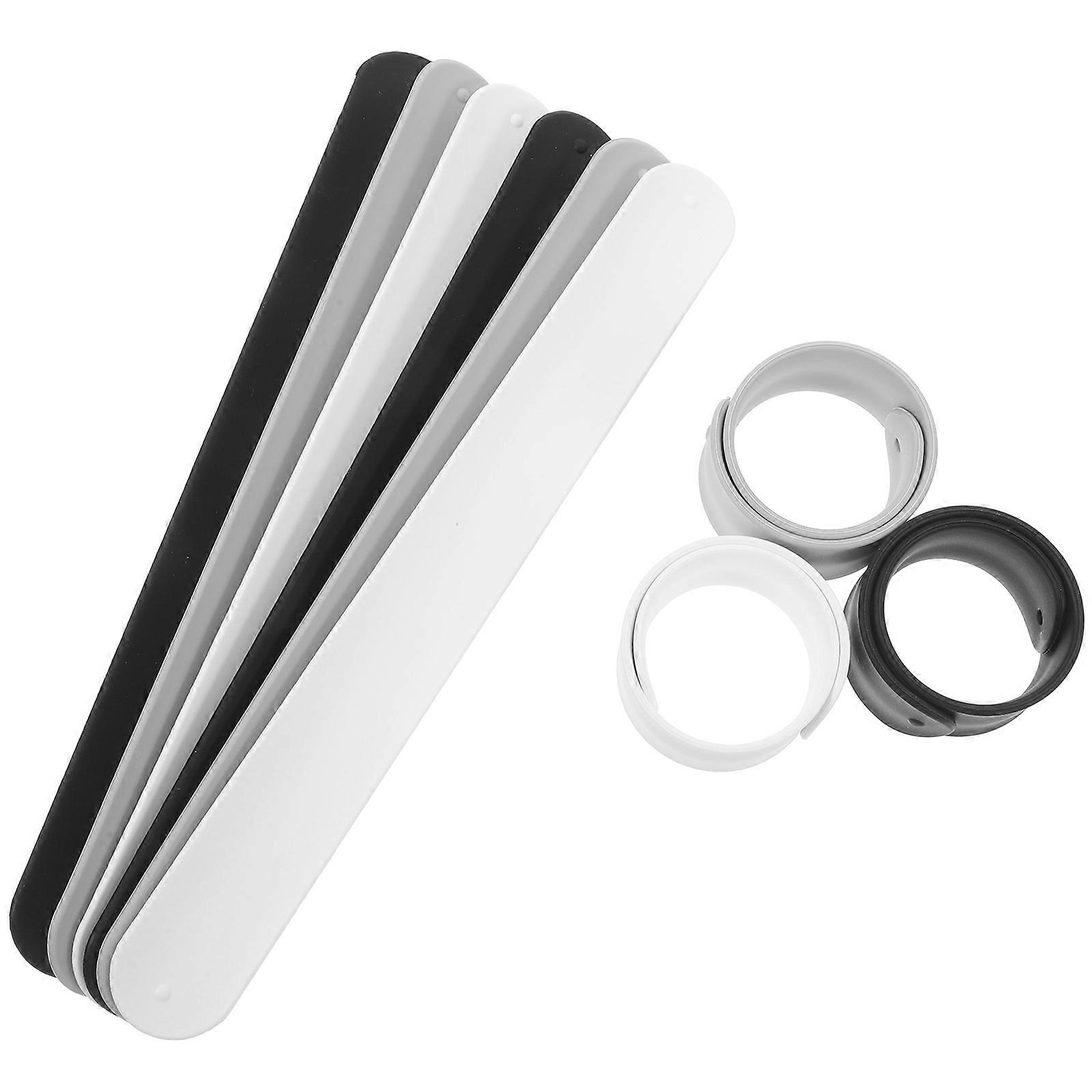 18pcs Reusable Silicone Cable Ties & Wrapping Paper Roll Holders – Soft Slap Bands for Home, Office & Party Organization – Black, White, Grey