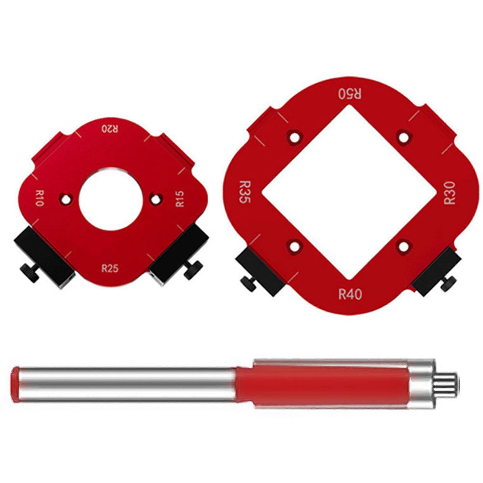 Router Jig Radius Template Milling Template Corner Radius 8 Sizes Aluminium Router Template for Woodworking (Red)