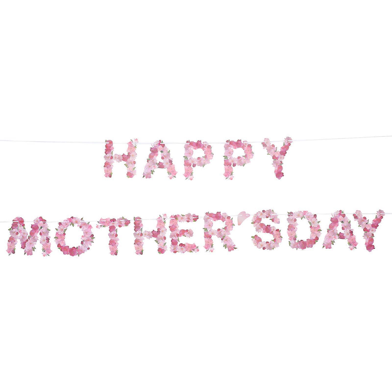 Happy Mother's Day Banner Festive Paper Bunting Decorative Backdrop Reusable Party Decoration Create Joyful Atmosphere