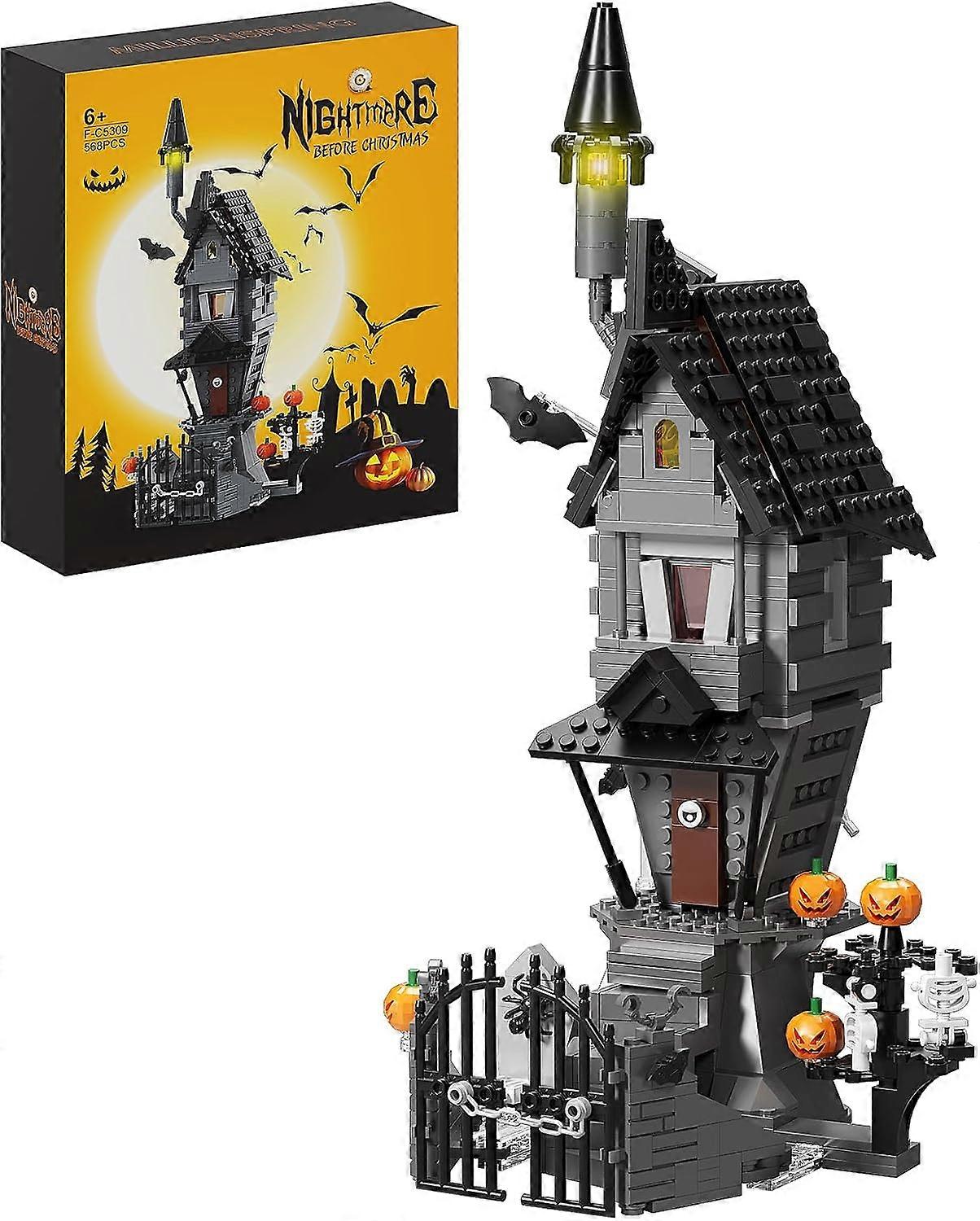 Halloween House Building Blocks Set Jack Skellington House Model Nightmare Before Christmas Creative Scene Display