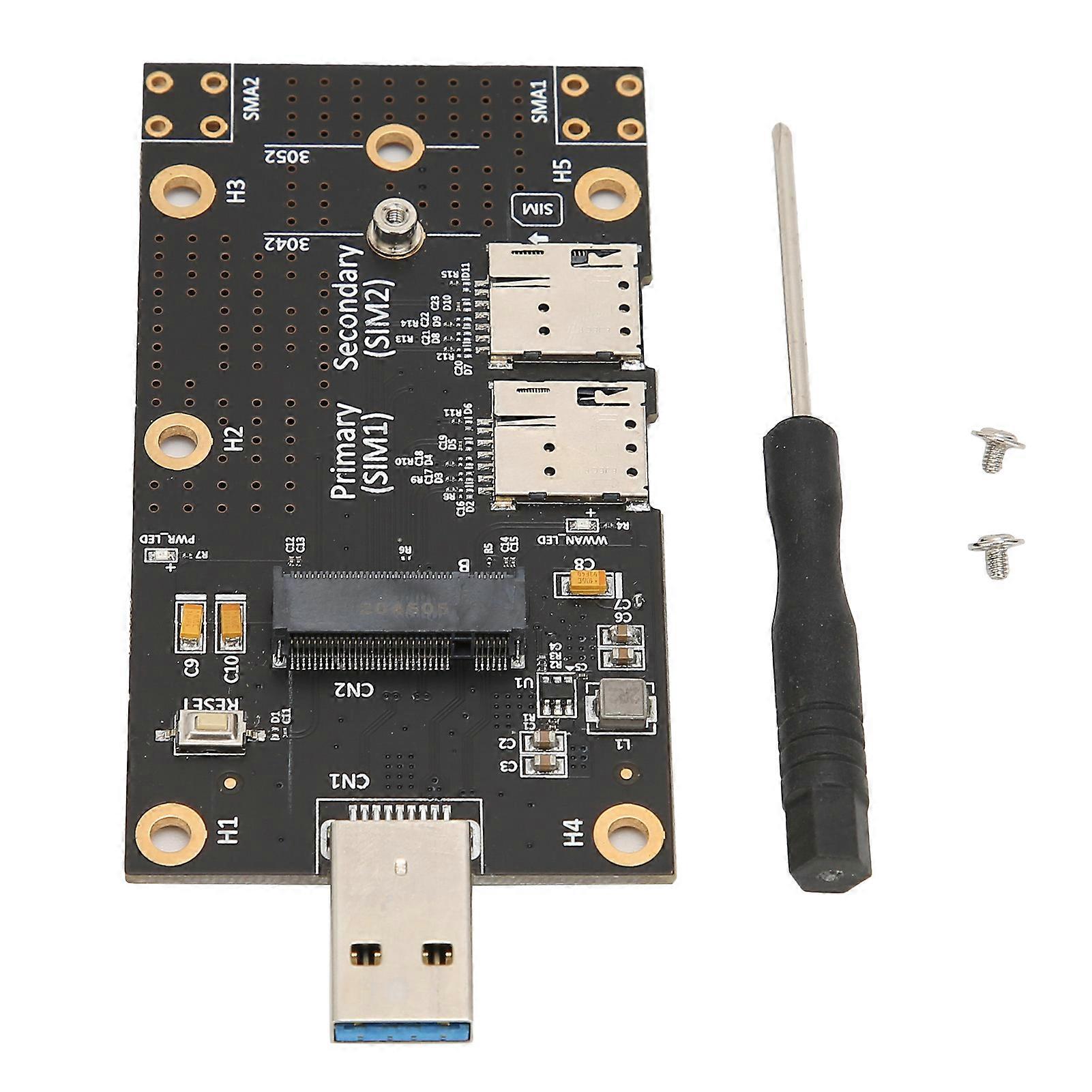 Adaptateur M.2 vers USB 3.0, connecteur poussoir pour double emplacement pour carte SIM, module 3G/4G/5G