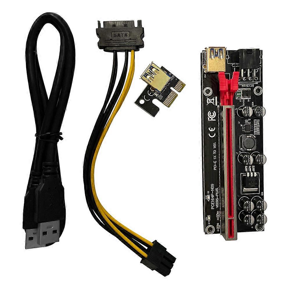 Red Aluminum Alloy GPU Extension Cord with Gold-Plated Contacts for Computer Stable Power Supply