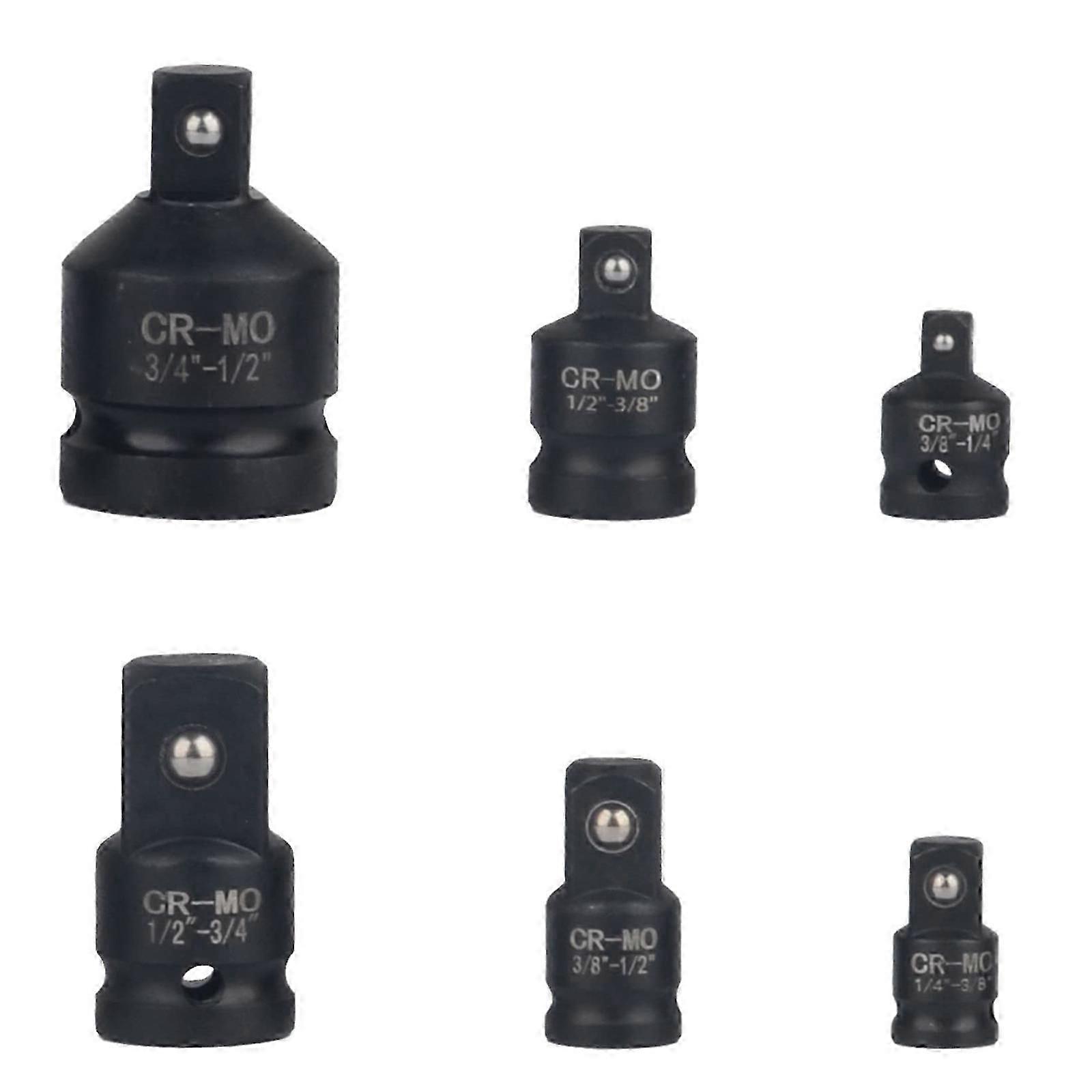 6 Piece Impact Socket Adapter Convertor Reducer Set with Storage Case for Driver Wrench Conversion Socket Adaptor Tool