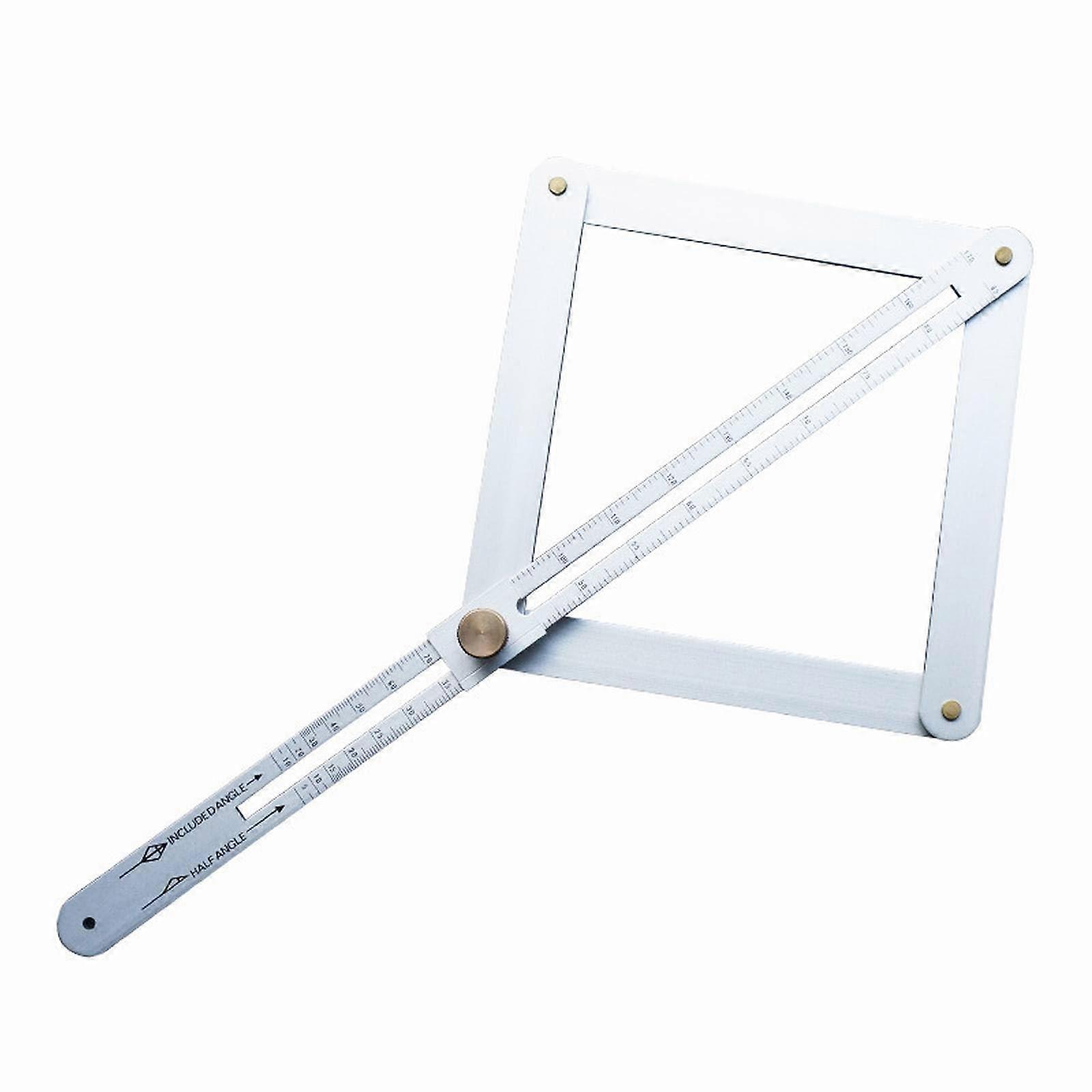 Goniometer Gauge, Corner Angle Finder, 4Way Goniometer Ruler, Multifunctional Diagonal Ceiling Profiler (Silver)