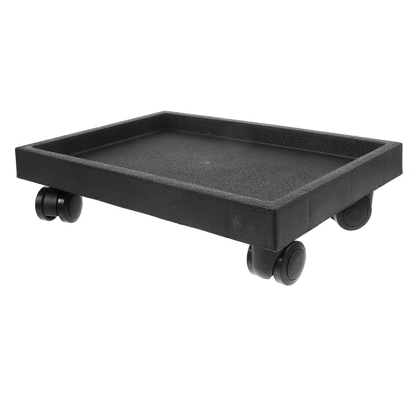Indoor Planter Plates Versatile Planter Stand With Wheels Homeowners Black 34.50X24.00X9.00CM Easy To Move 1Pack
