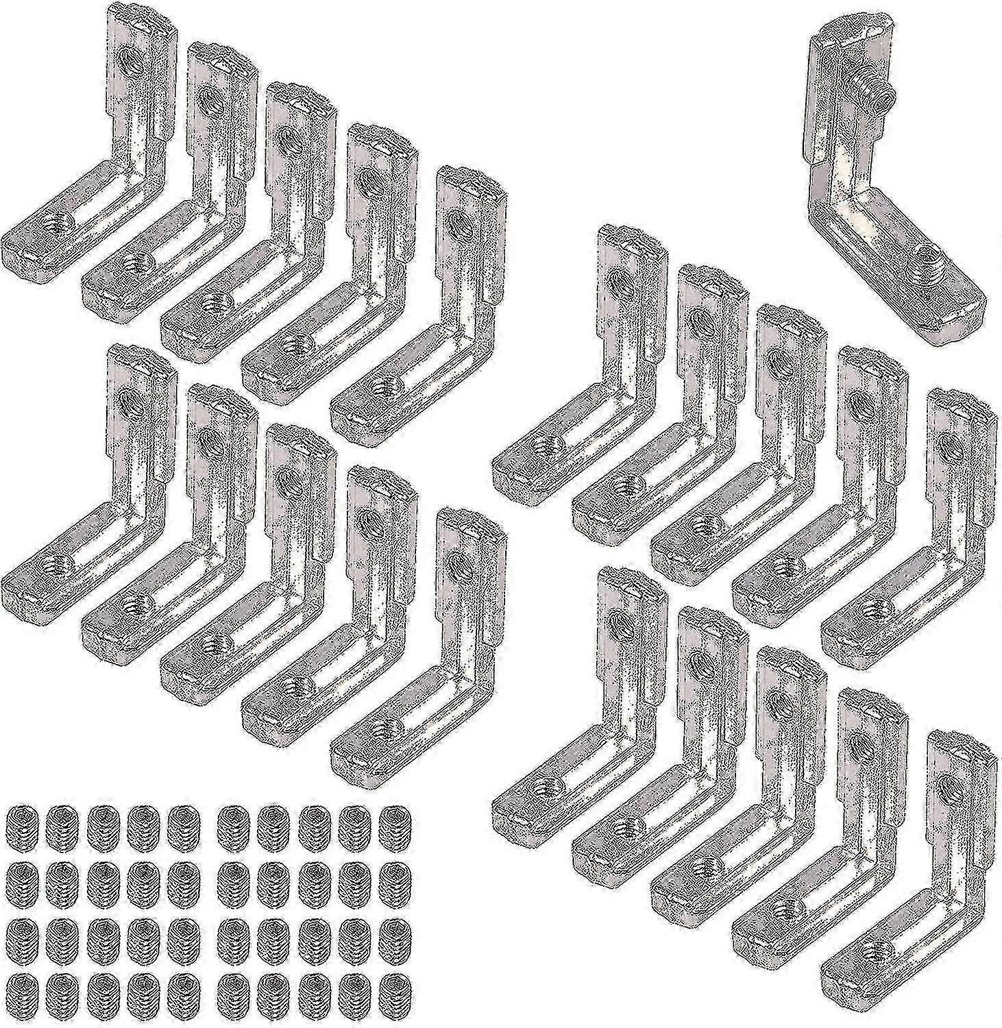 Auspicious Inside Corner Connector Brackets Right Angle Joint 90 T-Slot L-Shape Aluminum Profile Inside Corner Brackets with Screws Suitable