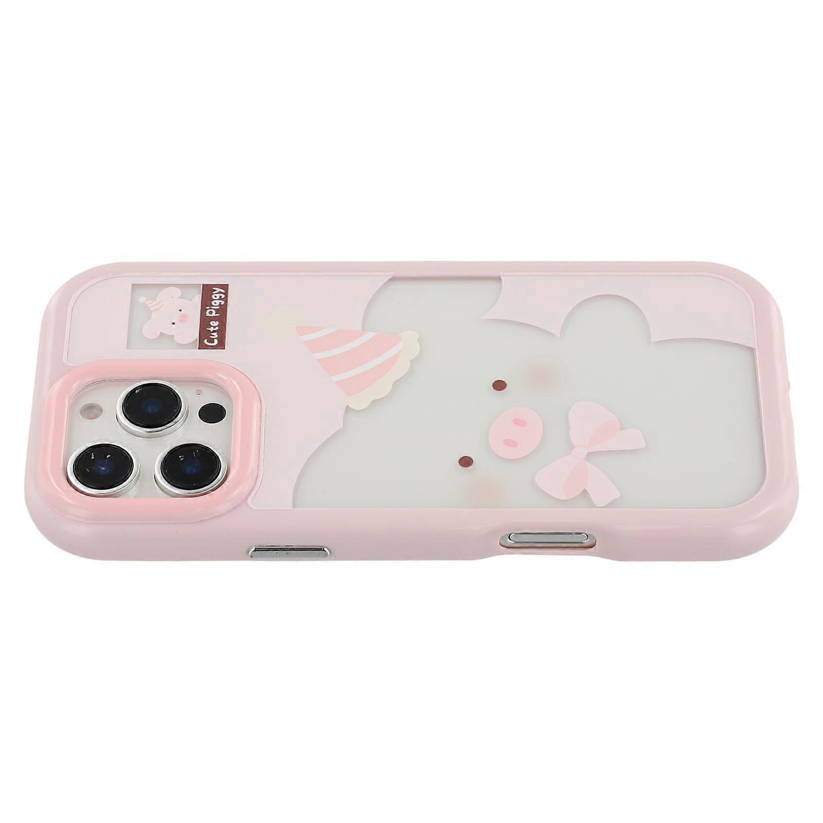 For iPhone 16 Pro Max Case Pattern Printing TPU + Acrylic Phone Back Cover Large Lens Cutout