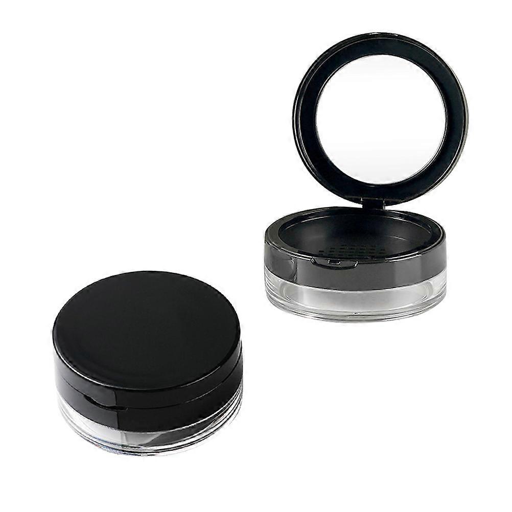 Empty Container Puff Container Black 2.5*7.1cm Travel Use Prevent Leakage 1Pack