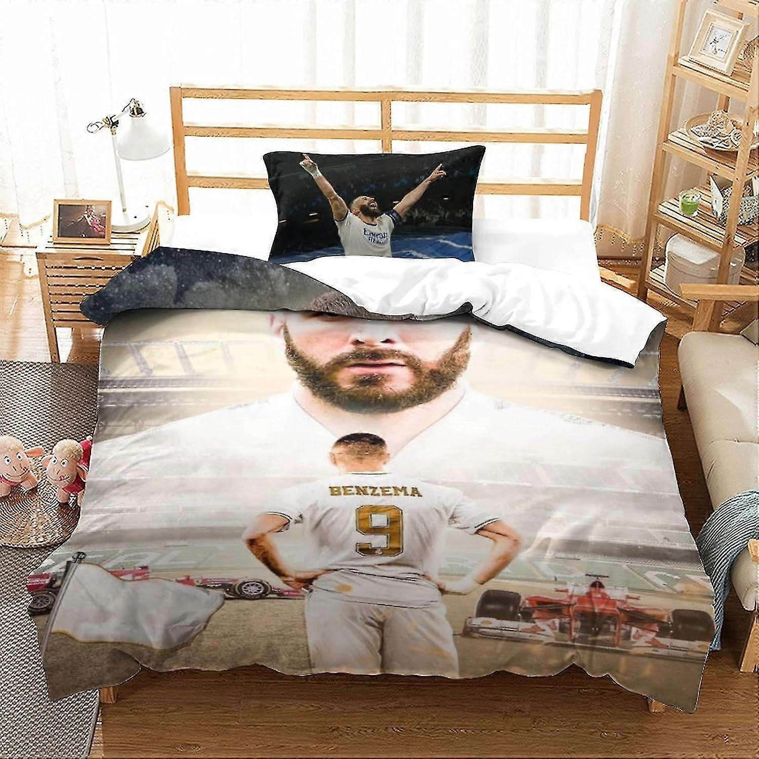 King Size 3D Football Superstar Printed Zestaw poszewek na kołdrę dla dzieci Poszewka na kołdrę