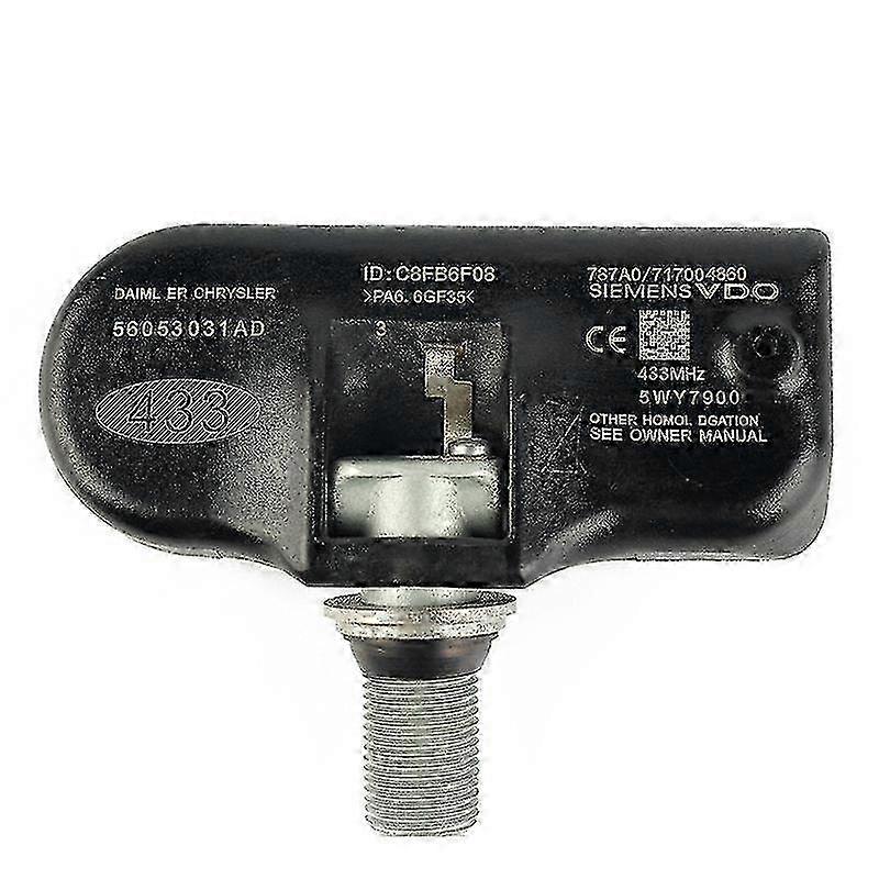 TPMS däcktryckssensor 433 MHz för kompatibla Chrysler Dodge Jeep-modeller