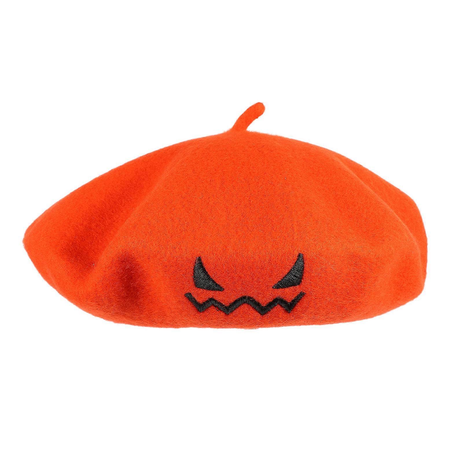 Simple Design Beret Cap Cosplay Party Accessory Orange 1Set