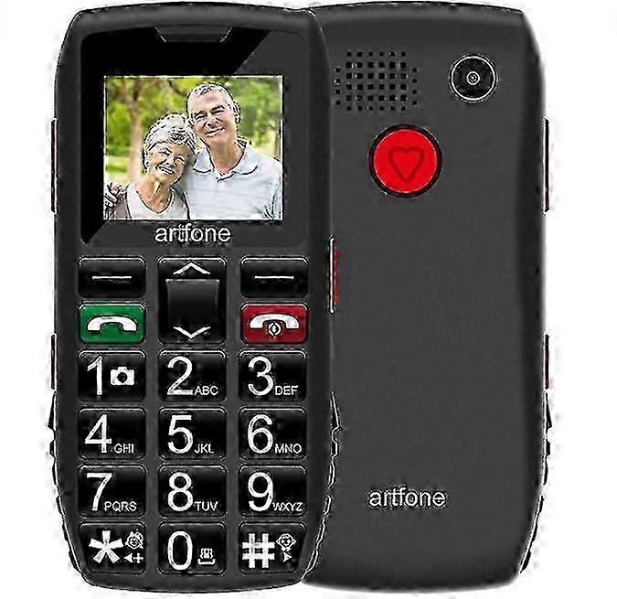 Unlocked senior mobile phone big buttons sos fm radio box speaker 1400mah flashlight charging black