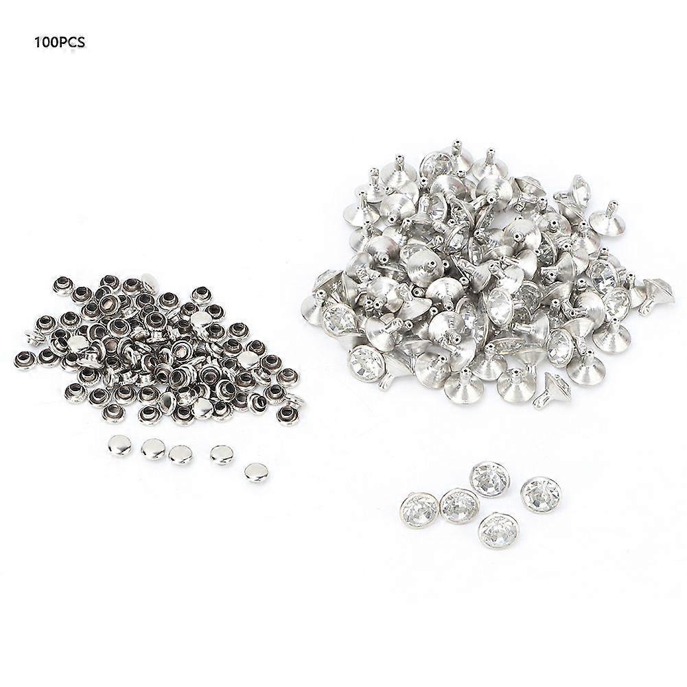 2025 Ultimo Modello 100pcs10mm Metallo Strass Rivetti Borchie Punte