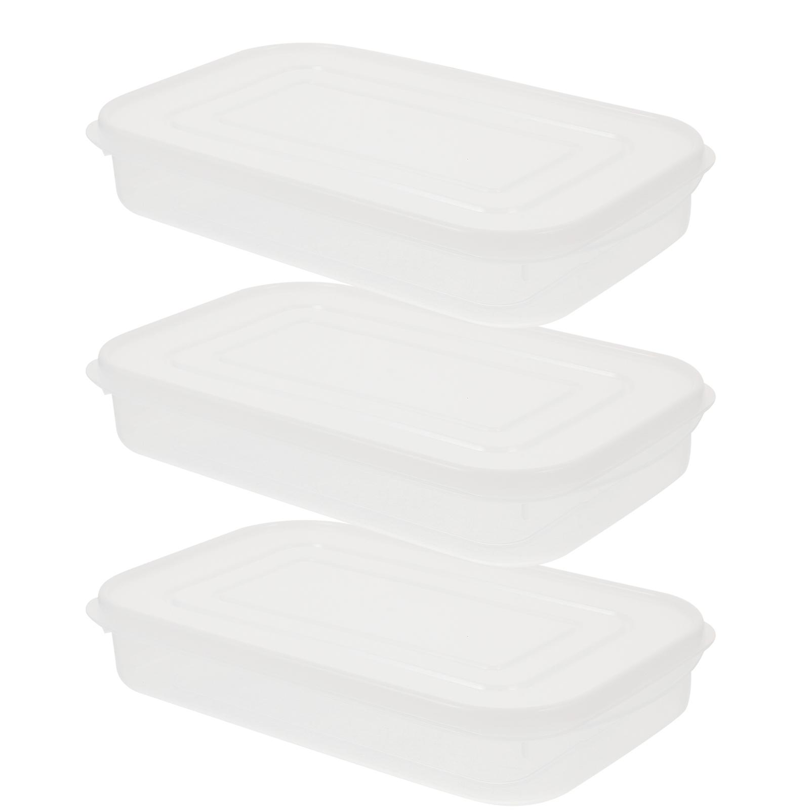 Freezer Food Storage Containers Rectangular Shape PP Material Households 800ml 3Pcs