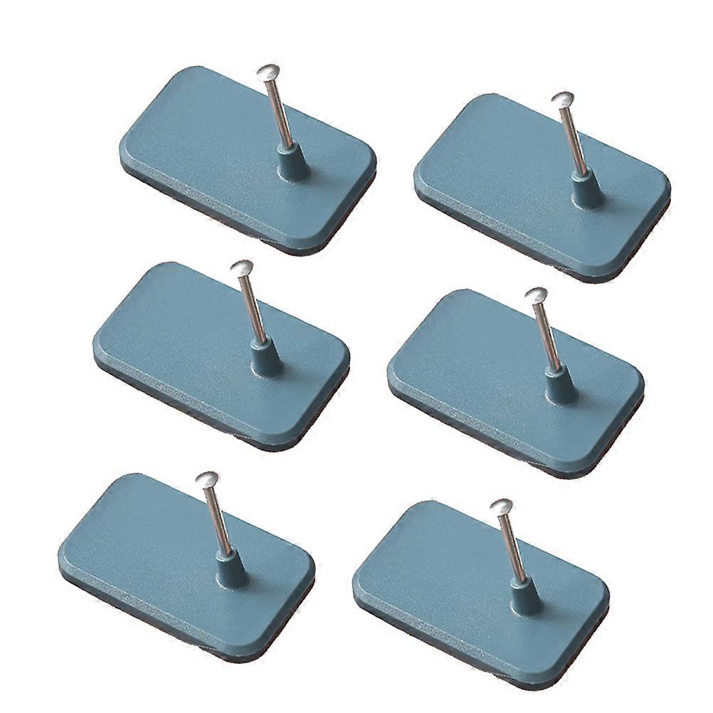 6pcs Strong Adhesive Wall Hooks for Kitchen Bathroom Blue – Easy Install No Trace Removal Heavy Duty Use for Coats Towels Bags Keys