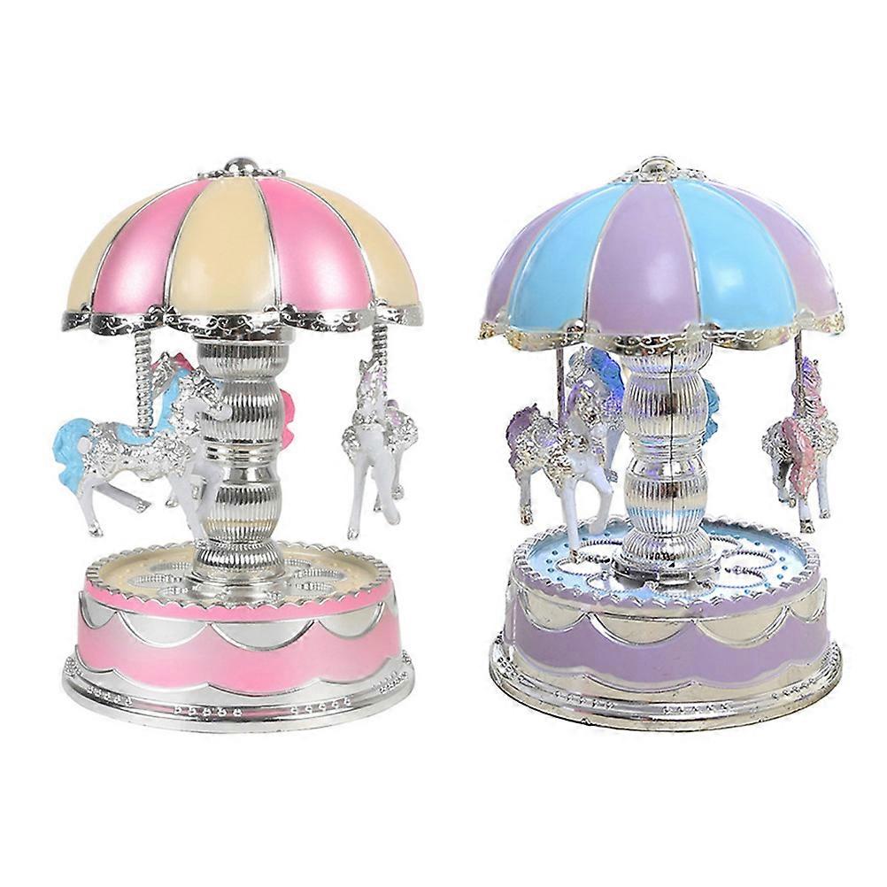 ミュージカルカルーセルラウンドトップロマンチックなデザイン子供の寝室2個