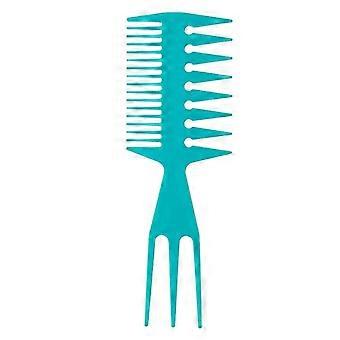 Retro Women Men Oil for Head Styling Hairbrush Wide Tooth Hair Comb Pick Fish Bone Shaped Fork Salon Hairdressing ToolBlue SZRH A-X