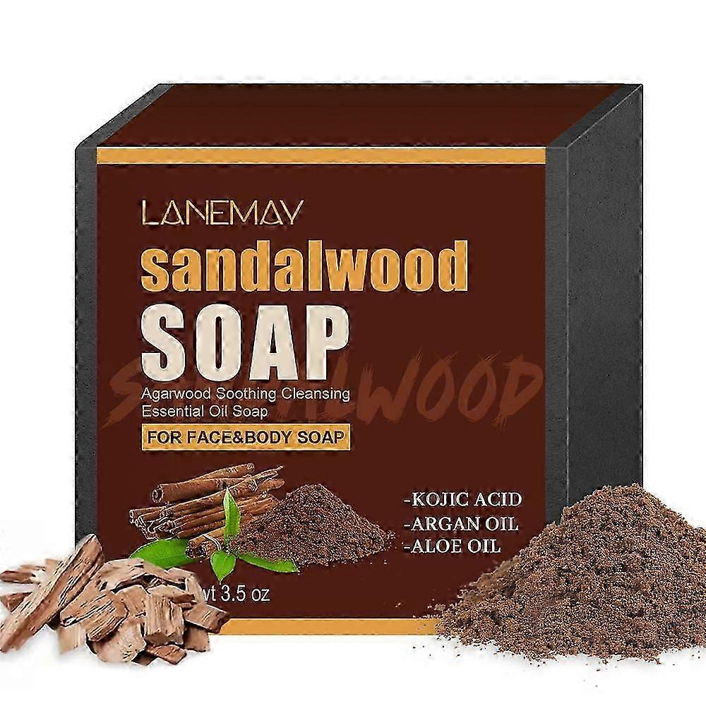 صابون خشب الصندل - صابون مقشر ، لوح للعناية بالبشرة ، مقشر ومرطب طبيعي ، منظف وترطيب مهدئ