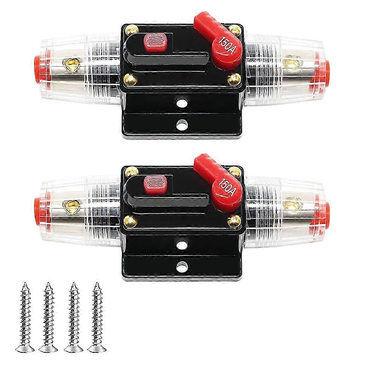 قاطع دوائر صوتي مضمن 150A مع إعادة ضبط يدوي 12-24 فولت ، 4-12 AWG 150 AMP قاطع دوائر مضمن