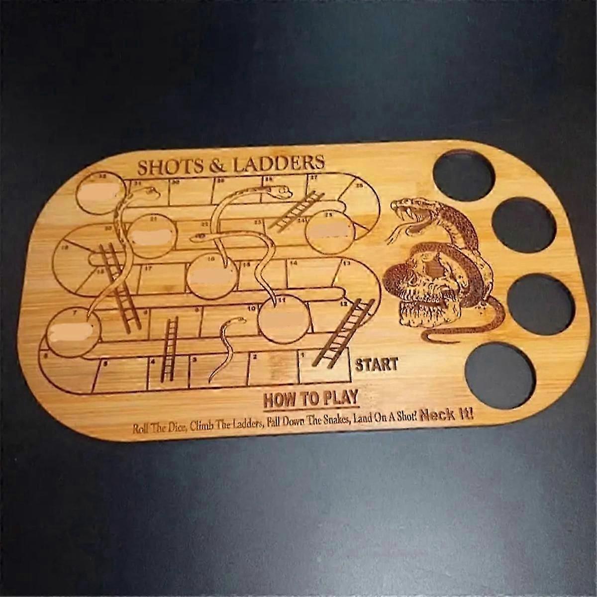 Shots & Ladders Drinking Game, Snakes and Ladders Board Game Wooden Pallet Shots and Ladders Drinkin