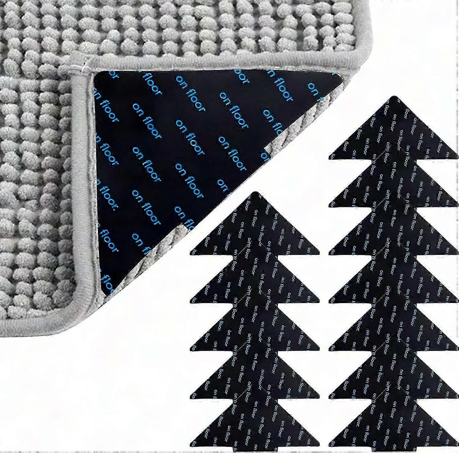 适用于硬木、瓷砖和强化木地板的防滑可清洗地板夹持器（12 件装）