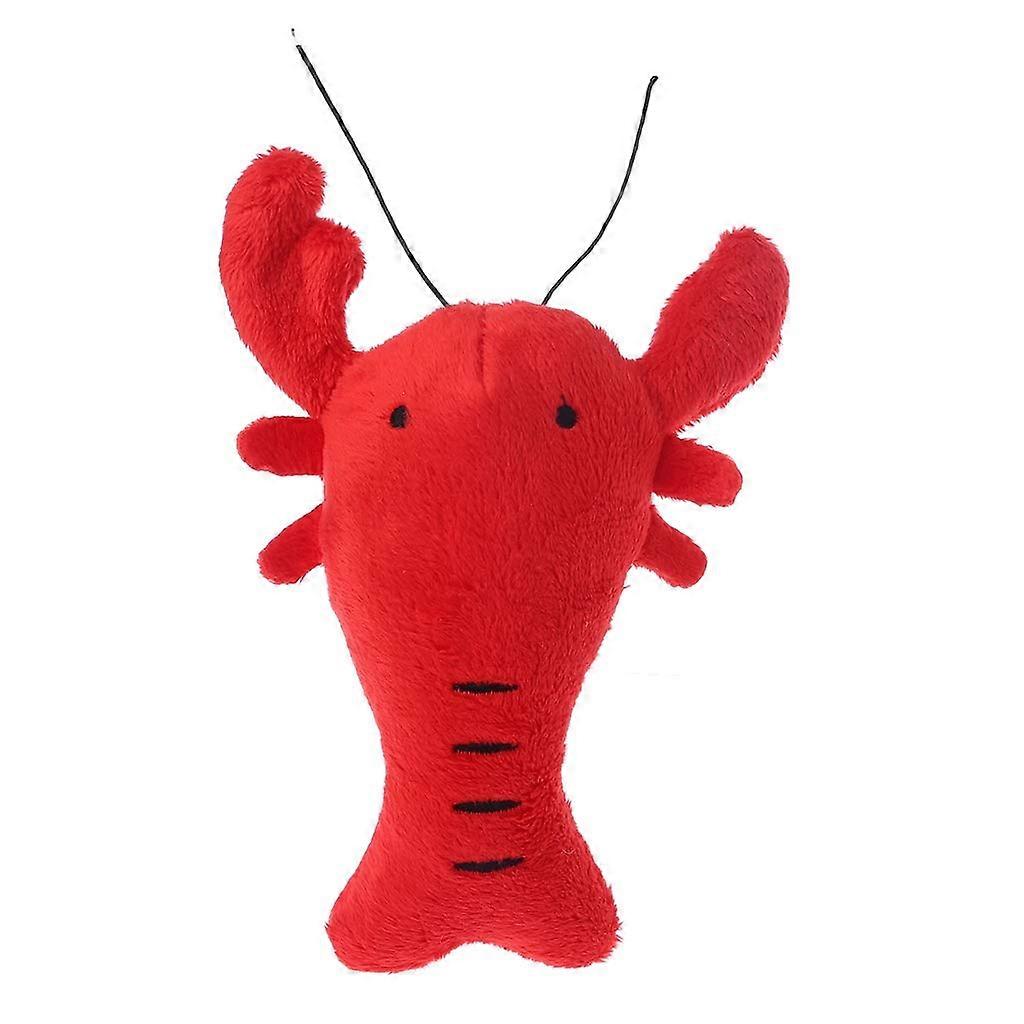 Soft Plush Pet Dog Toy Puppy Cartoon Lobster Crab Squeaky Interactive Toy Red